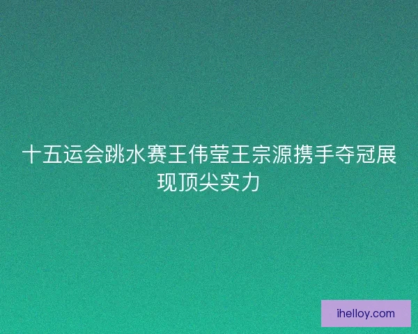 十五运会跳水赛王伟莹王宗源携手夺冠展现顶尖实力
